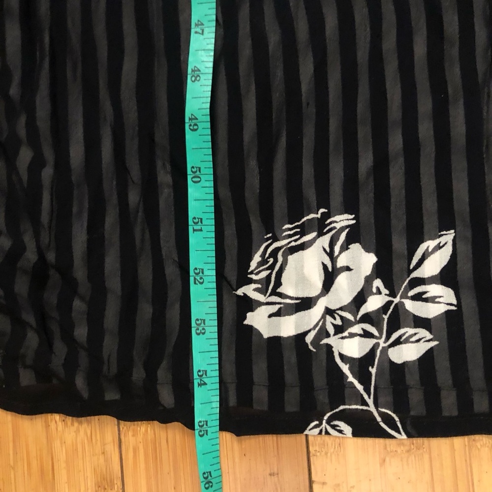Style&Co 2 layers Rose Floral Striped Black and White Maxi Slit Dress size 16 - Picture 9 of 9